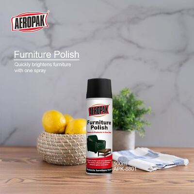 Aeropak 500ml Aerosol Spray Wood Furniture Care Cleaner Eco-Friendly High Active Content Liquid Essential Oil Wood Polish