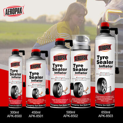 Aeropak 650ml Aerosol Emergency Tubeless Tire Inflator & Flat Tire Puncture Repair Sealer with 3-Year Expiration